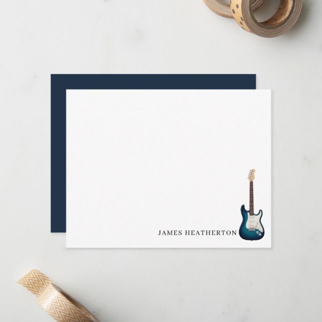 Custom Electric Guitar Note Card (Front/Back In Situ)