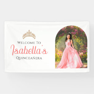 Custom Elegant 15th Birthday Quinceañera Welcome  Banner