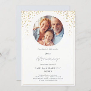 Custom Elegant 50th Wedding Anniversary  Invitation