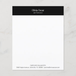 Custom Elegant Black White Business Stationery