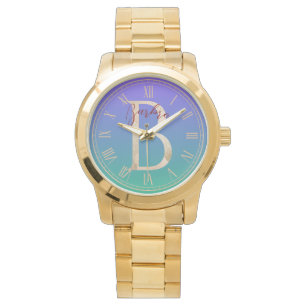Custom Elegant blue green gradient background Watch