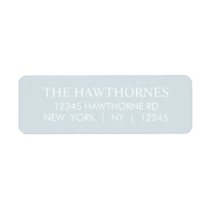 Custom Elegant Blue Minimalist Return Address