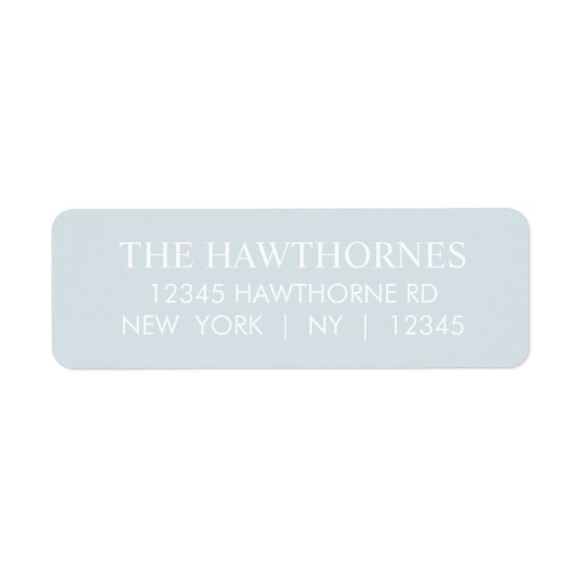 Custom Elegant Blue Minimalist Return Address (Front)