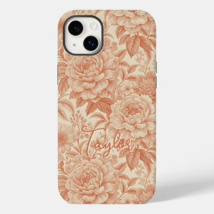 Custom Elegant Boho Chic Brown Blossom Case-Mate iPhone 14 Plus Case