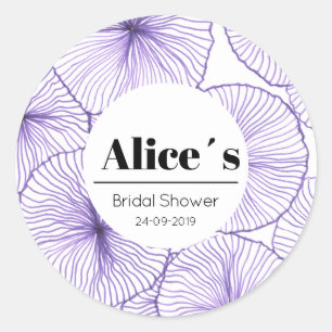 Custom Elegant Bridal Shower Floral Bohemian Classic Round Sticker