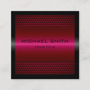 Custom Elegant Burgundy Stainless Metal Square Business Card