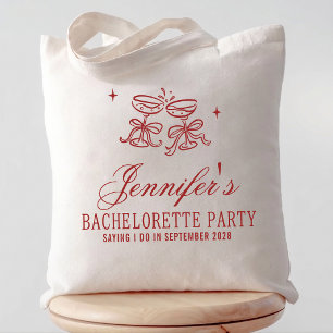 Custom Elegant Calligraphy Bachelorette Party  Tote Bag