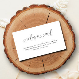 Custom Elegant Calligraphy Rustic Enclosure Card
