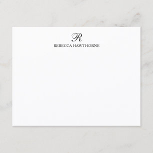Custom Elegant Calligraphy Script Monogram Card