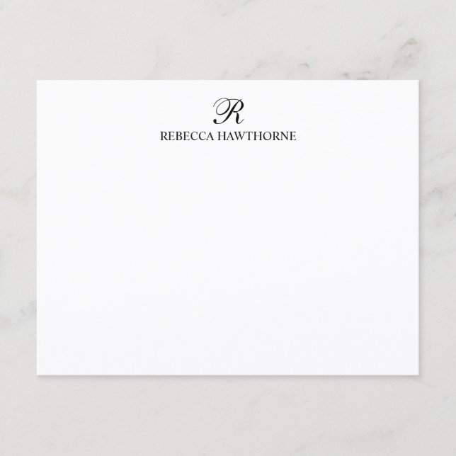 Custom Elegant Calligraphy Script Monogram Card (Front)