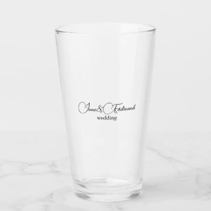 Custom Elegant Calligraphy Text Wedding Glasses