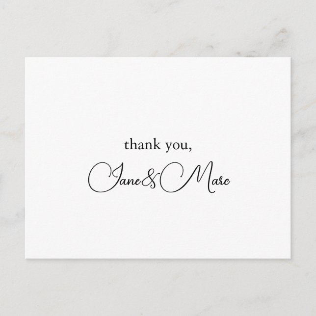 Custom Elegant Calligraphy Thank You Cards (Front)