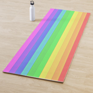 Custom Elegant Colourful Rainbow Stripes Brink Pin Yoga Mat