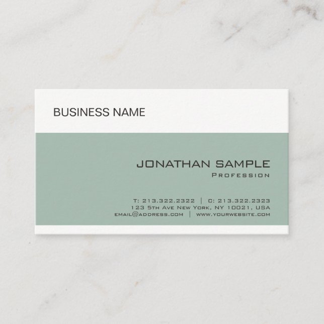 Custom Elegant Company Simple Template Modern Business Card (Front)