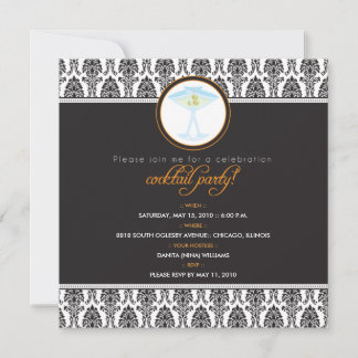 :custom Elegant Damask Cocktail Party Invitation_2 Invitation