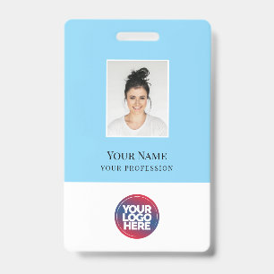 Custom Elegant Employee Photo, Qr Code, Logo, Name ID Badge