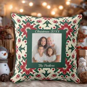 Custom Elegant   Family Photo Christmas Cushion