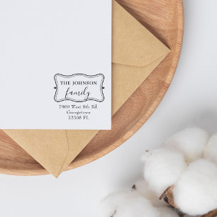 Custom Elegant Family Return Address Rubber Stamp