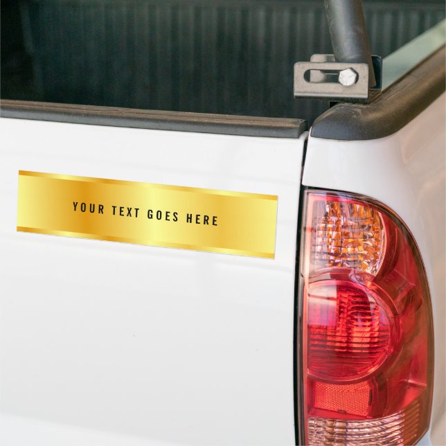 Custom Elegant Faux Gold Modern Glamourous Templat Bumper Sticker (On Truck)
