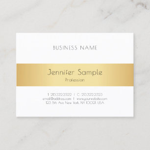 Custom Elegant Faux Gold White Modern Simple Business Card