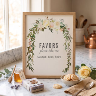 Custom Elegant Favours Rose Baby Sprinkle Shower Poster
