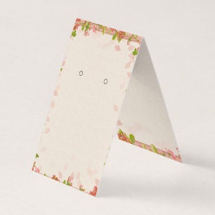 Custom Elegant Floral Tented Earring Display Cards