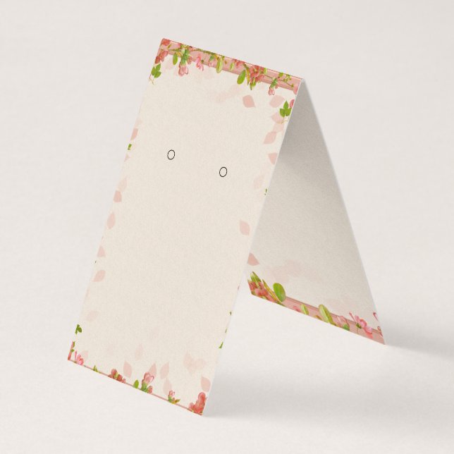 Custom Elegant Floral Tented Earring Display Cards (Back)