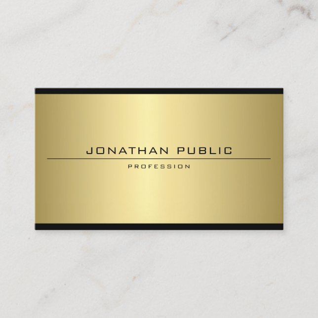 Custom Elegant Glamour Gold Look Modern Simple Business Card (Front)