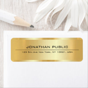 Custom Elegant Glamour Luxury Gold Return Address