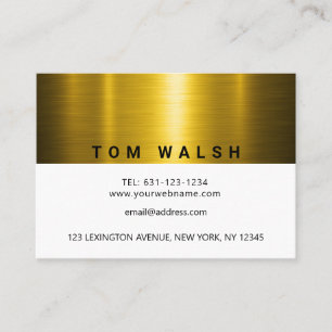 Custom Elegant Gold and White Design Business Card