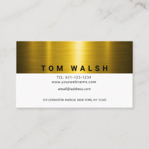 Custom Elegant Gold and White Design Business Card