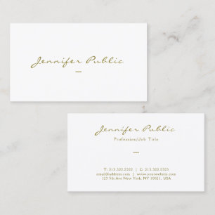 Custom Elegant Gold Colour Typography Script Gloss Business Card