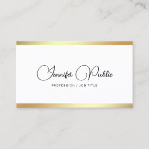 Custom Elegant Gold Look Modern Calligraphy Script Business Card