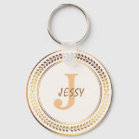 CUSTOM ELEGANT GOLD MONOGRAM KEYCHAIN