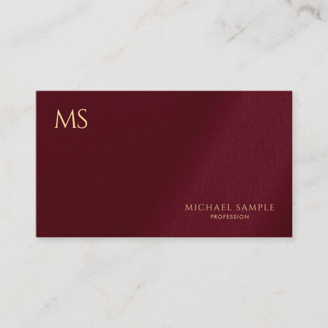 Custom Elegant Gold Text Monogram Template Luxury Business Card (Front)
