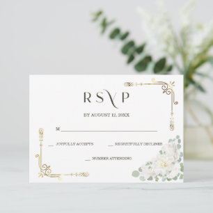 Custom Elegant Gold Wedding RSVP Template