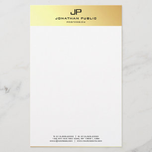Custom Elegant Gold White Modern Template Stationery
