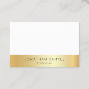 Custom Elegant Gold White Simple Template Modern Business Card