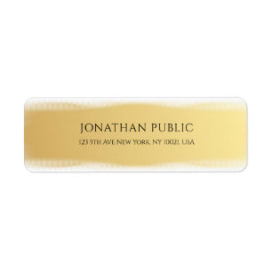 Custom Elegant Gold White Template Return Address