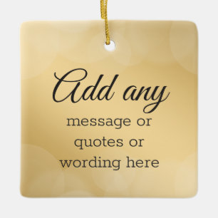 CUSTOM Elegant Gold with Bokeh Ceramic Ornament