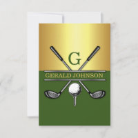 Custom Elegant Golf Monogram 3.5x5
