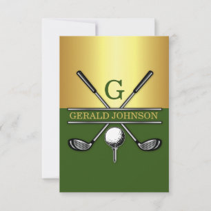 Custom Elegant Golf Monogram 3.5x5 Invitation