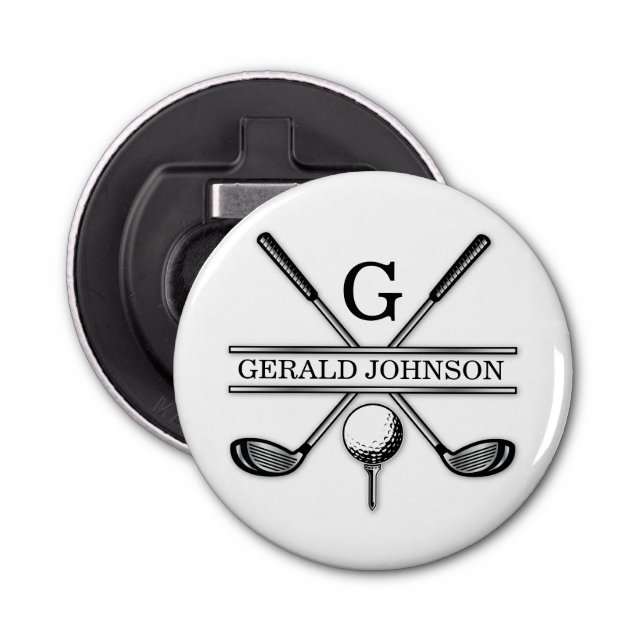 Custom Elegant Golf Monogram Bottle Opener (Front)