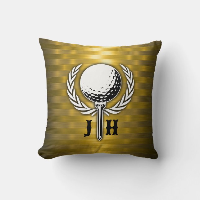 Custom Elegant Golf Monogram Design Cushion (Front)