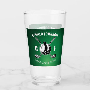 Custom Elegant Golf Monogram Design Glass