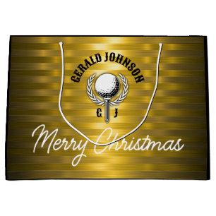 Custom Elegant Golf Monogram Design Large Gift Bag