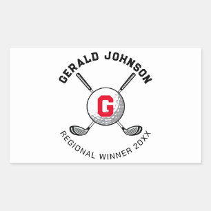 Custom Elegant Golf Monogram Design Rectangular Sticker