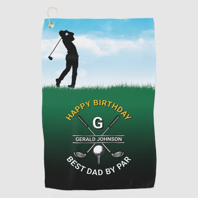 Custom Elegant Golf Monogram Party Design Golf Towel (Front)