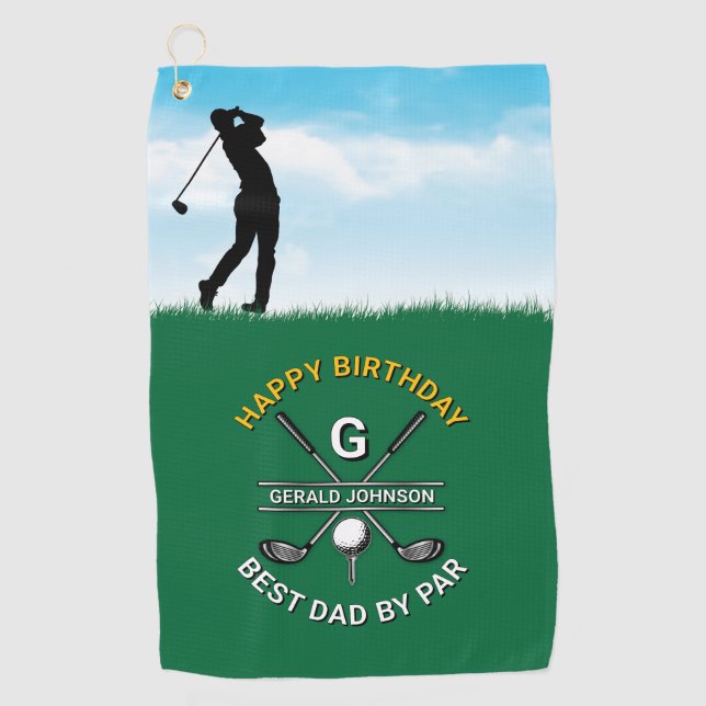 Custom Elegant Golf Monogram Party Design Golf Towel (Front)
