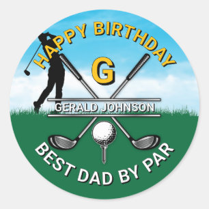 Custom Elegant Golf Party Design Classic Round Sticker